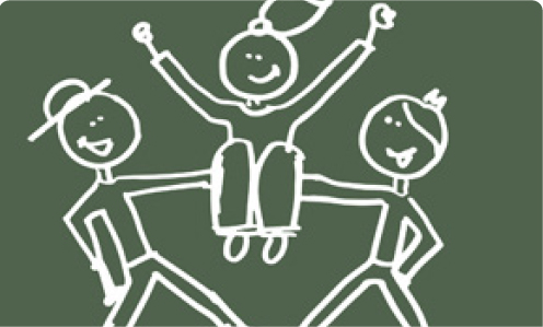 Zeichnung von glücklichen Menschen